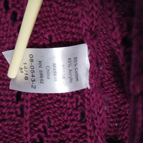 ROMAN'S Pink Long Sleeve Accent Bottom Sweater Tunic 14/16 M - Picture 9 of 10